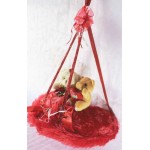 Red Hanging Heart with Valentine Love Couple Teddy Bears
